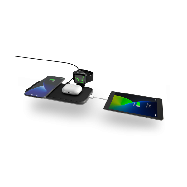 ZEDC14B - Zens 4-in-1 Wireless Charger Aluminium with devices