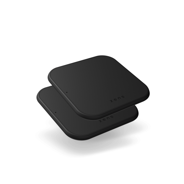 ZESC12B - Zens Single Wireless Charger Slim line Front Side View Twin Pack