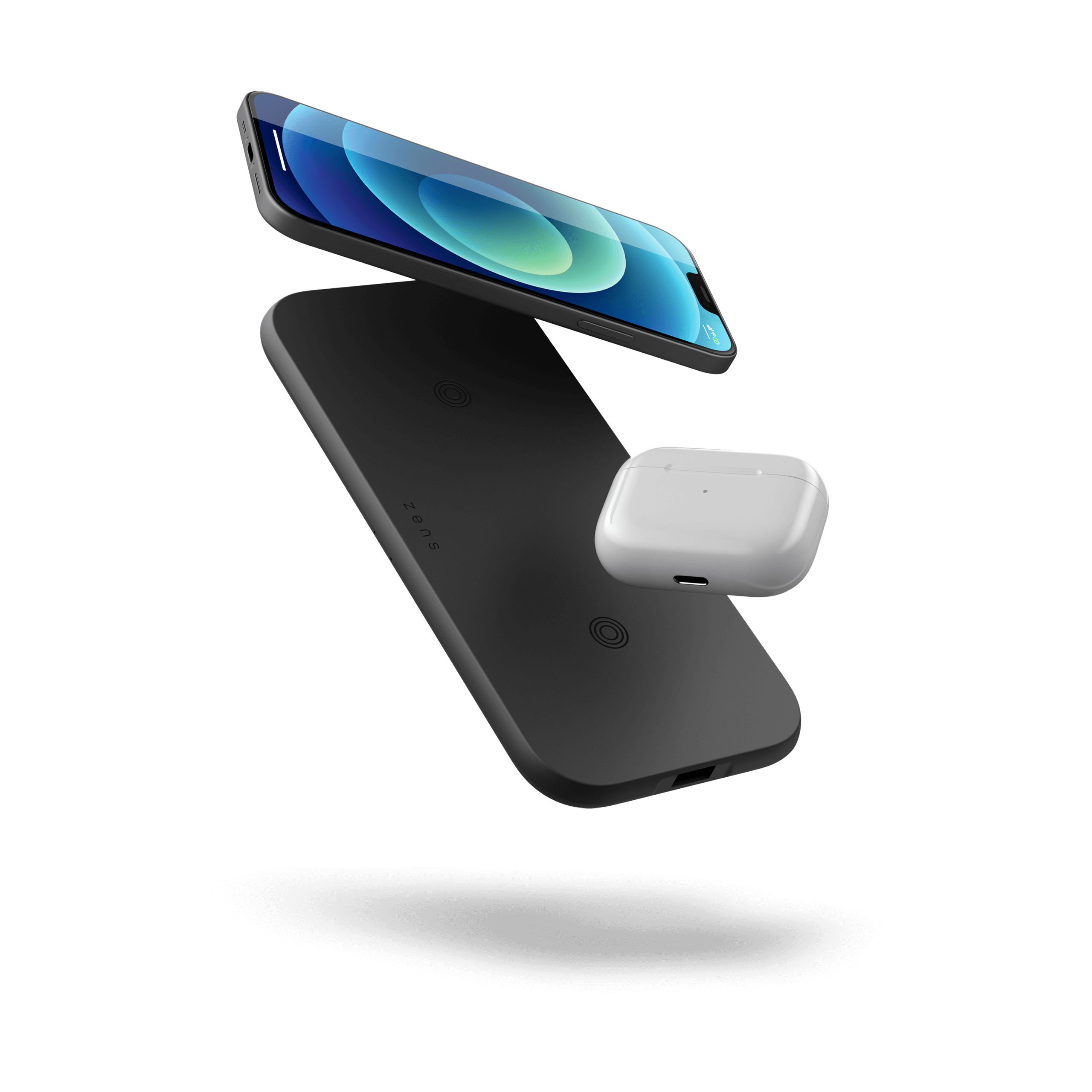 ZEDC12B - Zens Dual Wireless Charger with devices