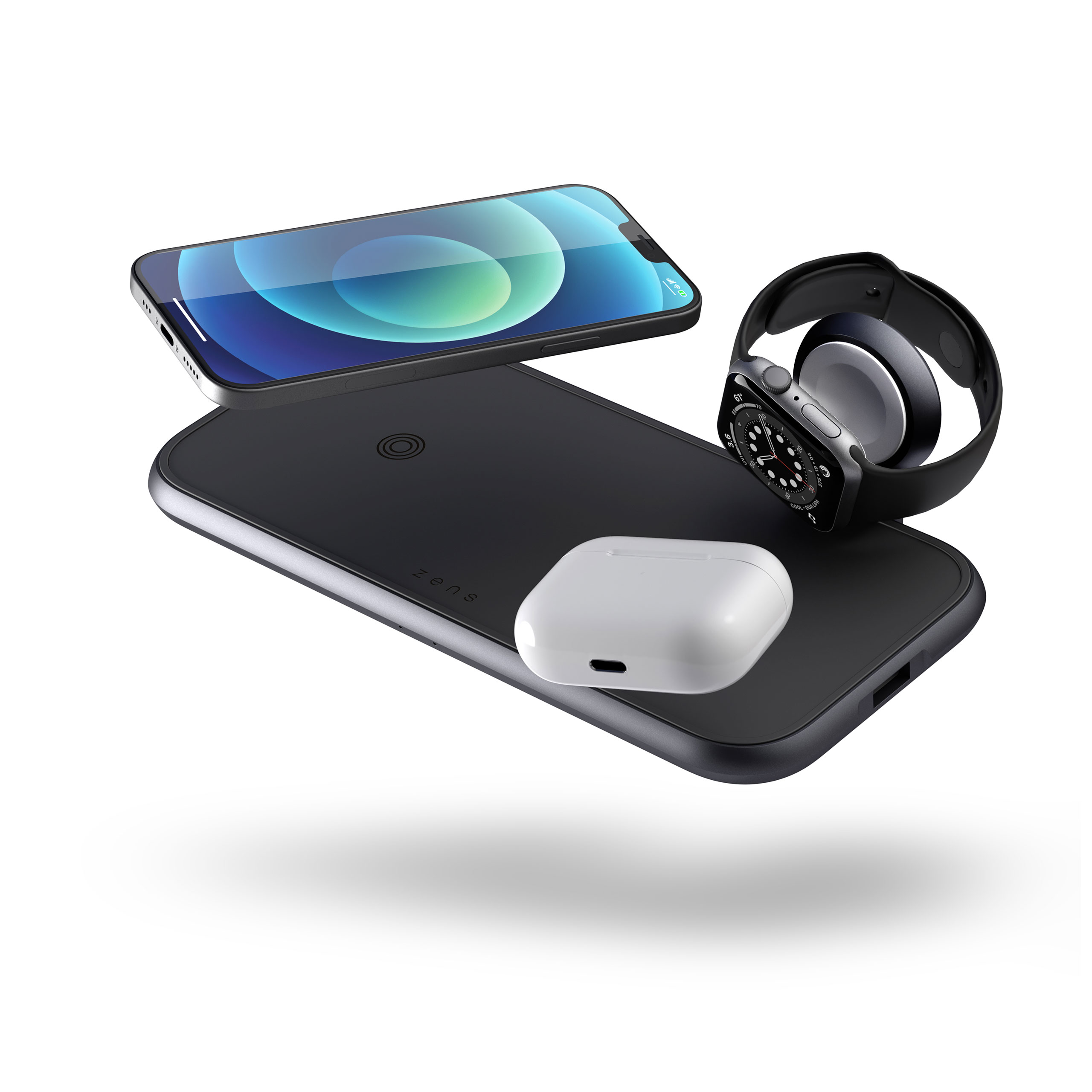 ZEDC14B - Zens 4-in-1 Wireless Charger with devices