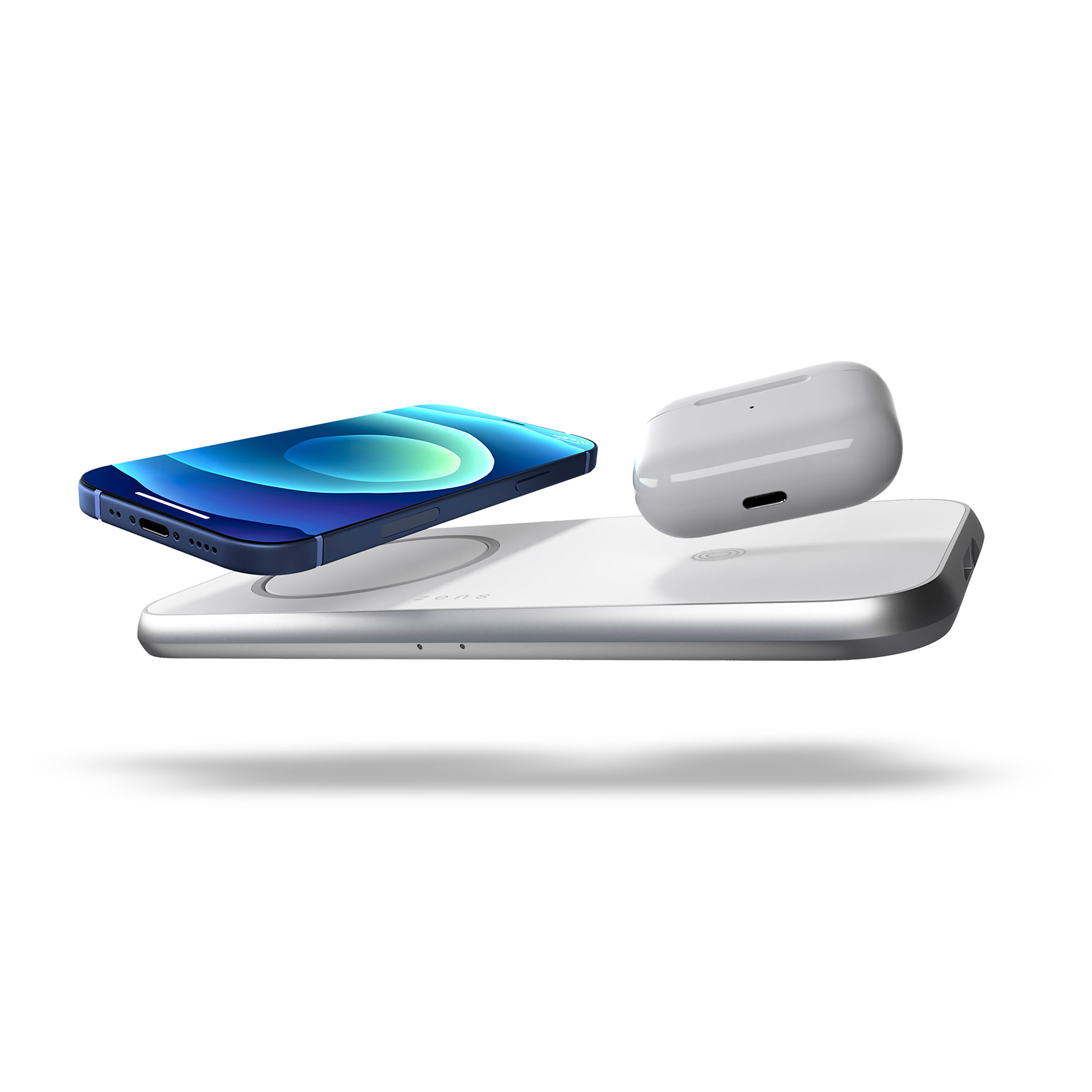 ZEDC16W - Zens 3-in-1 MagSafe Wireless Charger with devices